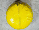 Handmade Yellow Moroccan Leather Pouf Ottoman - Round Leather Pouffe, Moroccan Ottoman, Footrest, Home Decor by 100kends