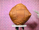 Handmade Moroccan Leather Square Pouf - Tan Brown Leather Pouffe, Organic Leather Ottoman Footstool, Moroccan Pouffe for Living Room Decor