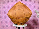 Handmade Moroccan Leather Square Pouf, Authentic Berber Ottoman, Natural Brown Footstool - Perfect Boho Home Decor by 100kends