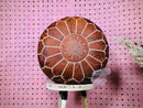 Handcrafted Moroccan Leather Pouf – Chocolate Brown Ottoman Footstool by 100kends, Round Leather Pouffe, Perfect for Boho Decor