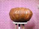 Handmade Moroccan Leather Pouffe | Tan Brown Leather Ottoman Footstool | Organic Moroccan Pouf | Handmade Leather Pouf | Poufs by 100kends