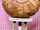 Handmade Moroccan Leather Pouffe | Tan Brown Leather Ottoman Footstool | Organic Moroccan Pouf | Handmade Leather Pouf | Poufs by 100kends