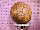 Handmade Moroccan Leather Pouffe | Tan Brown Leather Ottoman Footstool | Organic Moroccan Pouf | Handmade Leather Pouf | Poufs by 100kends