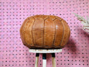 Hand-Stitched Moroccan Leather Pouf Ottoman - Authentic Artisan Floor Seating, Boho Chic Luxury Pouf, Leather Footrest for Home Decor