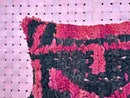 Handcrafted Moroccan Wool Pillow Cover - Red & Black Wool Cushion Cover - Decorative Throw Pillow - Wool Sofa Pillow 16x24 inches