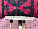 Handcrafted Moroccan Wool Pillow Cover - Red & Black Wool Cushion Cover - Decorative Throw Pillow - Wool Sofa Pillow 16x24 inches