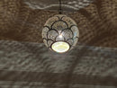 Moroccan Brass Pendant Light - Handmade Shadow Lamp with Pierced Brass Design, Boho Lighting for Ceiling or Hanging Decor