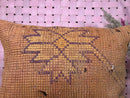 Handmade Moroccan Pillow Cover - Brown Wool Cushion with Tribal Geometric Design - Rustic Boho Pillowcase - 14x20 Inches