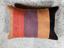 Handmade Moroccan Pillow Cover - Brown Wool Cushion with Tribal Geometric Design - Rustic Boho Pillowcase - 14x20 Inches
