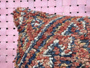 Handmade Moroccan Wool Cushion Cover 14x22, Decorative Pillowcase for Home & Living, Floral Sofa Pillow, Orange Accent Pillow