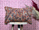 Handmade Moroccan Wool Cushion Cover 14x22, Decorative Pillowcase for Home & Living, Floral Sofa Pillow, Orange Accent Pillow