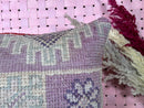 Handmade Moroccan Wool Pillow - 17 x 25 Inches - Boho Geometric Cushion, Ethnic Floor Cover, Rustic Tribal Accent for Moroccan Décor