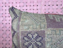 Handmade Moroccan Wool Pillow - 17 x 25 Inches - Boho Geometric Cushion, Ethnic Floor Cover, Rustic Tribal Accent for Moroccan Décor