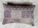 Handmade Moroccan Wool Pillow - 17 x 25 Inches - Boho Geometric Cushion, Ethnic Floor Cover, Rustic Tribal Accent for Moroccan Décor