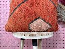 Handcrafted Moroccan Pillow – Wool Cushion Cover in Vibrant Red and Pink with Unique Patterns – 18 x 20 Inches – Boho Decor