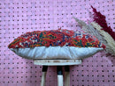 Handmade Moroccan Wool Pillow Cover, 17x28 Inches, Red & Multicolor Kilim Design, Farmhouse Lumber Bolster Pillow for Armchair and Bedding