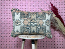 Handcrafted Wool Throw Pillow, white-Brown wool Pillow, 21 x 14, Rustic Wool Cushion, Perfect for Country Décor & Winter Comfort