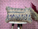 Handwoven Moroccan Wool Pillow Cover - 14x23 Boho Decorative Cushion, Beige Wool Pillow with Geometric Textured Tribal Design