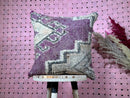 Handmade Moroccan Pillow - 20x20 Inches Purple Wool Throw Pillow, Boho Rustic Decor, Artisan Cushion for Bright Homes