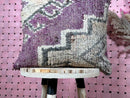 Handmade Moroccan Pillow - 20x20 Inches Purple Wool Throw Pillow, Boho Rustic Decor, Artisan Cushion for Bright Homes