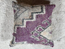 Handmade Moroccan Pillow - 20x20 Inches Purple Wool Throw Pillow, Boho Rustic Decor, Artisan Cushion for Bright Homes