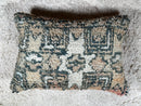 Handmade Wool Moroccan Pillow Cushion – Boho 16x24 Berber Pillow, Boujad Kilim Cushion, Bohemian Decor, Floor Cushion