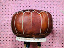 Handmade Moroccan Leather Pouf - Natural Brown Floor Pillow | Ottoman Footstool | Moroccan Decor Pouf for Bohemian Home | By 100kends