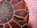 Authentic Moroccan Leather Pouf Ottoman – Handcrafted Floor Cushion, Large Leather Floor Pillow for Floor Seating, Boho Decor