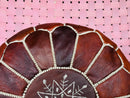 Authentic Moroccan Leather Pouf Ottoman – Handcrafted Floor Cushion, Large Leather Floor Pillow for Floor Seating, Boho Decor