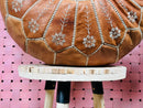 Handcrafted Moroccan Leather Pouf - Bohemian Decor Pouf, Decorative Ottoman, Floor Pillow, Footstool, Moroccan Pouffe - 100kends Poufs