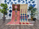 Custom Moroccan Shag Rug – Pink & White Beni Ourain Rug, Fluffy Morocco Carpet, Handmade Custom Sizes and Designs – by 100kends
