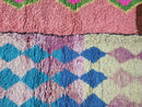 Custom Moroccan Shag Rug – Pink & White Beni Ourain Rug, Fluffy Morocco Carpet, Handmade Custom Sizes and Designs – by 100kends