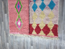 Custom Moroccan Shag Rug – Pink & White Beni Ourain Rug, Fluffy Morocco Carpet, Handmade Custom Sizes and Designs – by 100kends