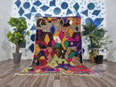 Vibrant Handmade Moroccan Boujaad Rug - Custom Sizes 3x5 to 15x15 ft - Berber Wool Moroccan Area Rug with Unique Patterns