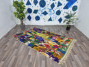 Custom Moroccan Beni Ourain Wool Rug - Handmade Berber Carpet, Vibrant Area Rug for Bedroom & Living Room - Custom Sizes Available
