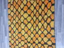 Custom Moroccan Beni Ourain Rug - Bold Yellow and Orange Geometric Design, Handmade Berber Wool Area Rug in Multiple Sizes, wool morocan rug