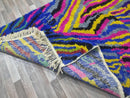 Custom Moroccan Wool Rug - Handmade Berber Carpet with Blue and Vibrant Patterns - Bohemian Large Area Rug, Beni Ourain Style, by 100kends