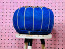 Handcrafted Moroccan Leather Pouf - Blue and Brown Round Ottoman with Intricate Embroidery | Boho Home Decor Pouf By 100kends
