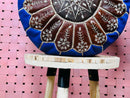 Handcrafted Moroccan Blue Leather Pouf - Ottoman Floor Cushion, Moroccan Floor Pouf, Home Decor Footstool