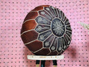 Handmade Moroccan Leather Pouf Ottoman | Brown Bohemian Pouf | Artisanal Footstool Floor Cushion