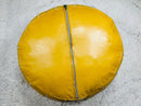 Handmade Yellow Leather Pouf - Genuine Moroccan Pouf Seat, Marrakesh Cushion, Floor Cushion Ottoman Pouf - Perfect Living Room Decor