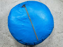 Handcrafted Blue Morocan Leather Pouf Ottoman - Authentic Berber Pouffe, Stylish Home Gift, Perfect Moroccan Decor Accent, Versatile Seating