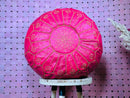 Moroccan Pink Leather Pouf Ottoman - Handcrafted Moroccan Foot Stool | Leather Ottoman Pouf, Perfect Moroccan Decor Poufs, Poufs by 100kends