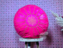 Handmade Pink Moroccan Leather Pouf - Round Footstool Ottoman, Pink Pouffe, Leather Moroccan Pouffe for Home Decor - Poufs by 100kends