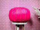 Handmade Pink Moroccan Leather Pouf - Round Footstool Ottoman, Pink Pouffe, Leather Moroccan Pouffe for Home Decor - Poufs by 100kends