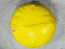 Handcrafted Yellow Moroccan Leather Pouf Ottoman – Boho Floor Cushion & Footstool for Living Room Decor