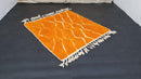 Custom Moroccan Beni Ourain Rug - Orange & White Genuine Wool Carpet, Custom Sizes 3x5 to 15x15 ft, Handmade Berber Moroccan Area Rug
