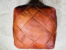 Authentic Moroccan Square Pouf - Handmade Leather Ottoman Footstool | Boho Floor Cushion | Perfect Living Room Decor & Home Gift