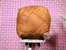 Handmade Moroccan Leather Square Pouf - Tan Brown Leather Pouffe, Organic Leather Ottoman Footstool, Moroccan Pouffe for Living Room Decor