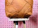 Handmade Moroccan Leather Square Pouf - Tan Brown Leather Pouffe, Organic Leather Ottoman Footstool, Moroccan Pouffe for Living Room Decor